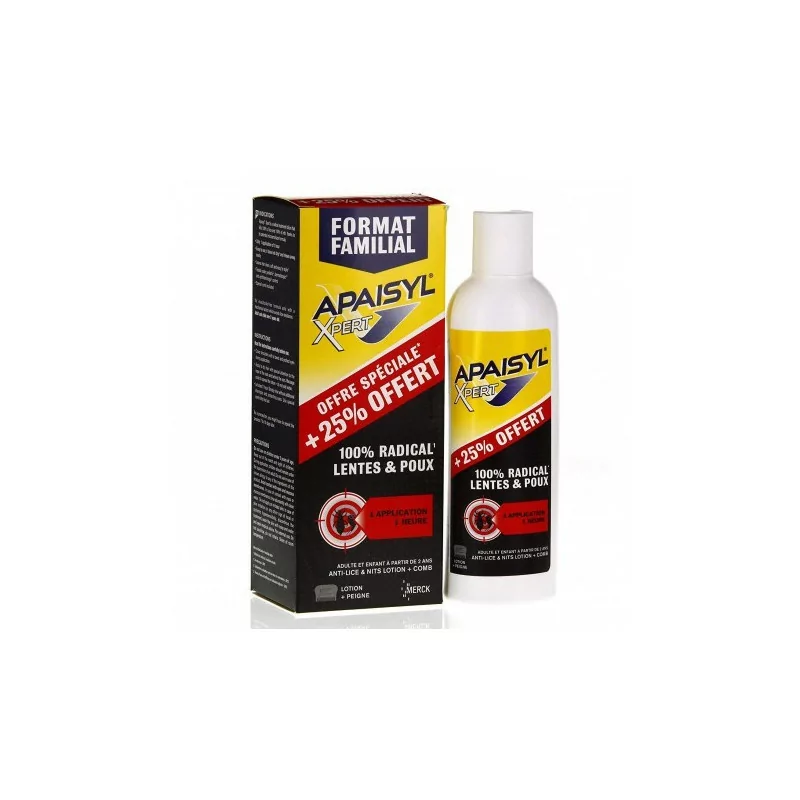 Apaisyl Xpert lotion anti-poux et lentes + Peigne 100ml