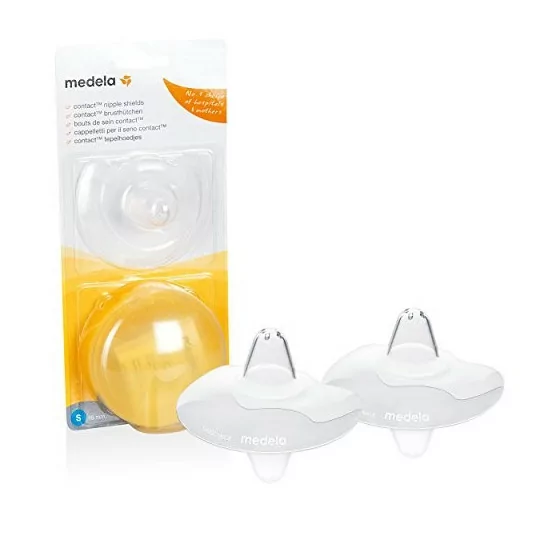 Bouts de sein Medela Contact - Sans BPA, silicone souple ultra-fin, lot de 2, 16mm, taille S