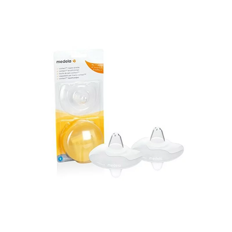 Bouts de sein Medela Contact - Sans BPA, silicone souple ultra-fin, lot de 2, 16mm, taille S