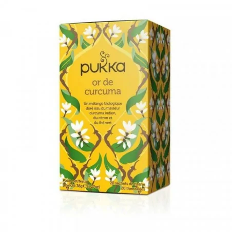 Pukka infusion bio Or de Curcuma boîte 20 sachets Parapharmelle