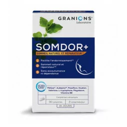 Granions Somdor boîte de 60 comprimés, complément naturel pour améliorer le sommeil, Parapharmelle