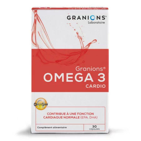 Granions Oméga 3 Cardio 30 capsules, complément naturel pour cœur et circulation, Parapharmelle