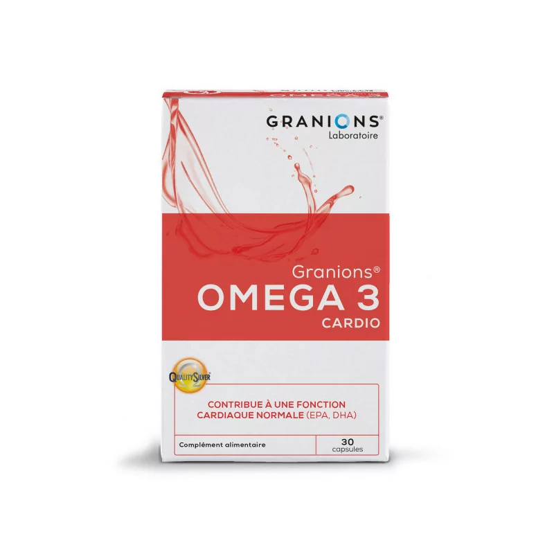 Granions Oméga 3 Cardio 30 capsules, complément naturel pour cœur et circulation, Parapharmelle