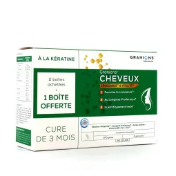 Granions Cheveux Croissance et Vitalité, complément pour stimuler la pousse et renforcer la fibre capillaire – Parapharmelle