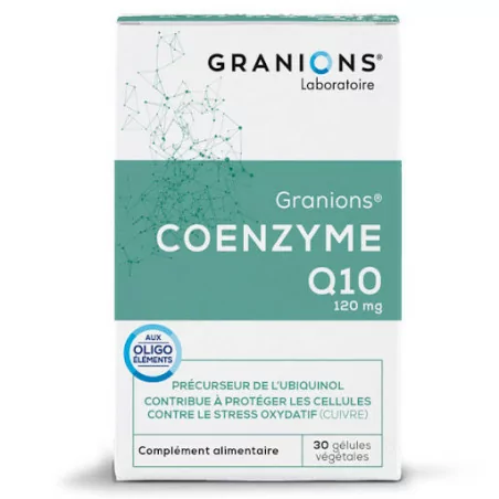 Granions Coenzyme Q10 boîte de 30 capsules, soutien naturel des cellules et production d’énergie, Parapharmelle