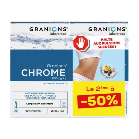 Granions Chrome lot 2x60 – complément alimentaire pour équilibre glycémique et régulation du sucre – Parapharmelle