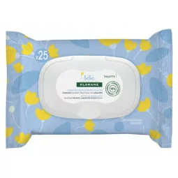 Klorane Bébé Lingette Nettoyante Douce au Calendula 25x