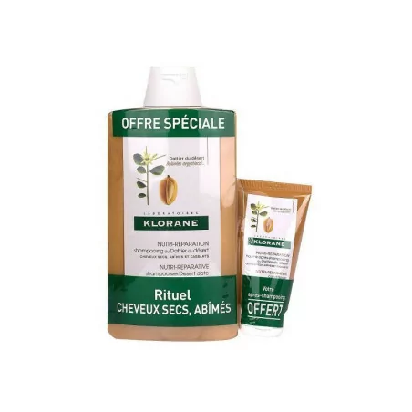Klorane Shampooing au Dattier 400ml+Baume Après-Shampooing 50ml