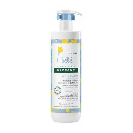 Klorane Lait de Toilette Bébé sans Rinçage au Calendula 750ml