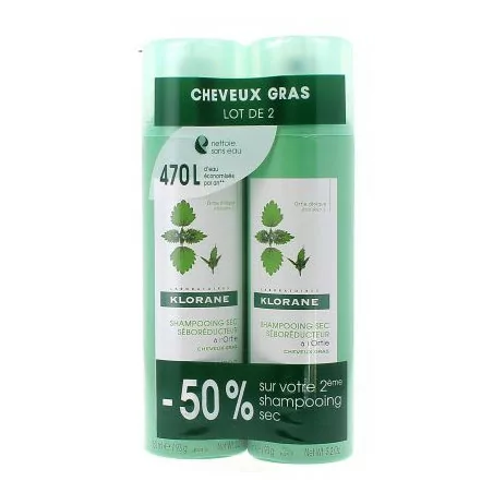 Klorane Shampooing Sec à l' Ortie 2x 150ml