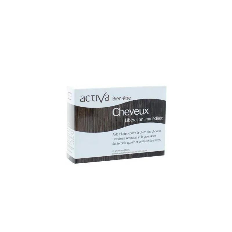Activa Bien-Être Cheveux boîte de 45 gélules, soin naturel pour renforcer la santé des cheveux, Parapharmelle