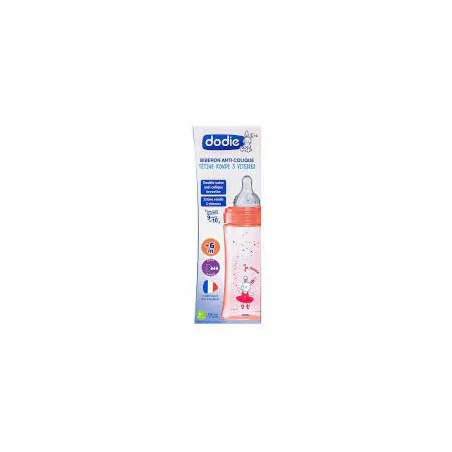 Dodie Biberon 3 Init A/col 330ml 6m Rose D