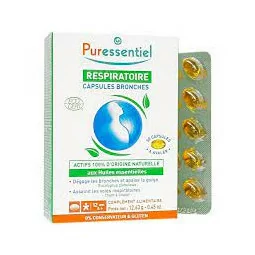 Puressentiel Capsules Bronches huiles essentielles bio respiration Parapharmelle