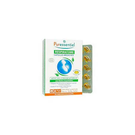 Puressentiel Capsules Bronches huiles essentielles bio respiration Parapharmelle