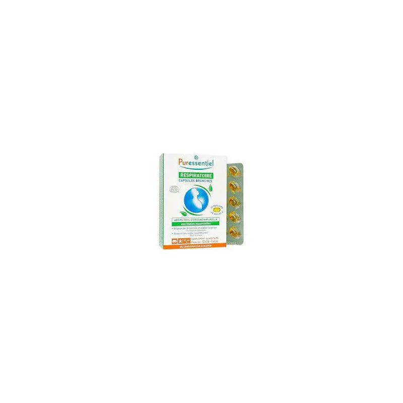 Puressentiel Capsules Bronches huiles essentielles bio respiration Parapharmelle