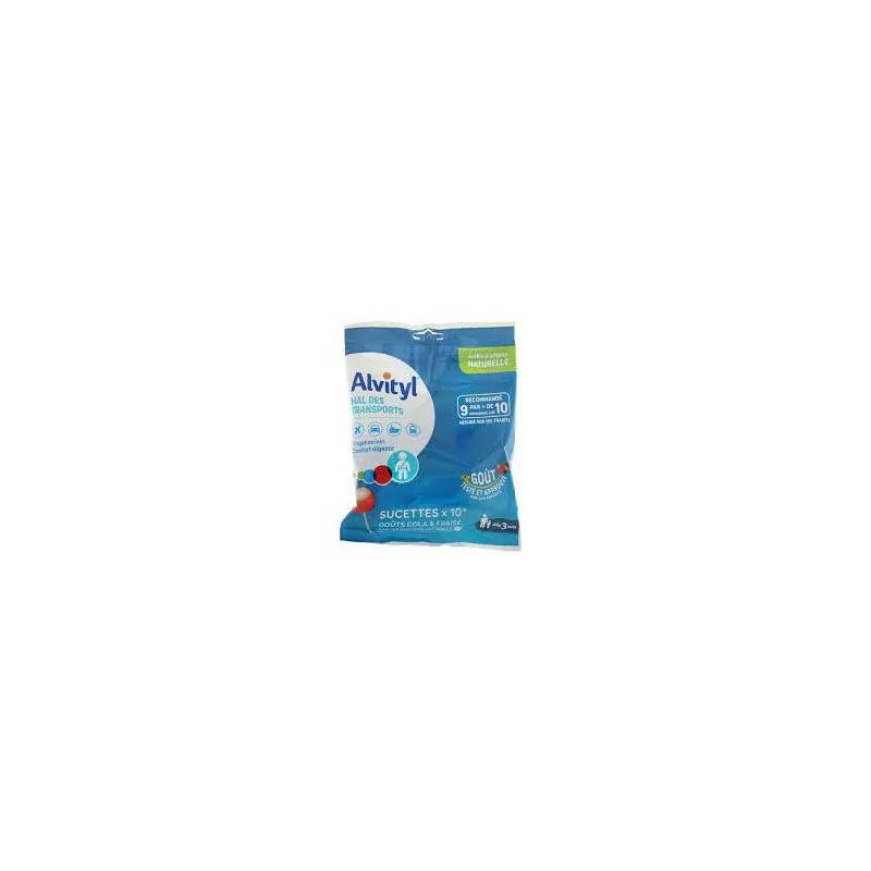 Alvityl Mal Des Transports sucrettes goût cola et fraise – boîte de 10