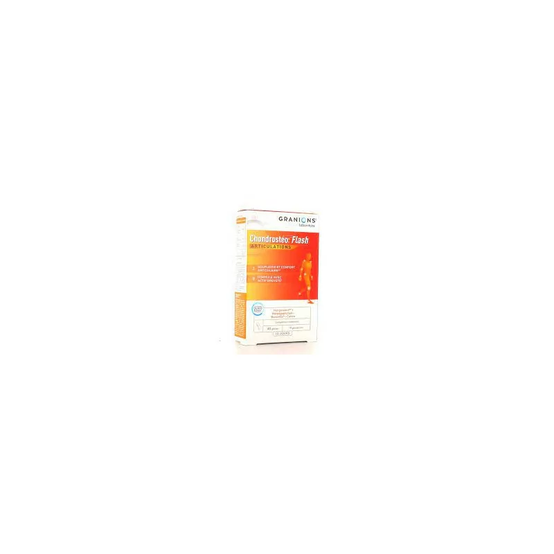 Boite Granions Chondrosteo + Flash Gélules boîte 40 – soutien articulations et cartilage, disponible chez Parapharmelle