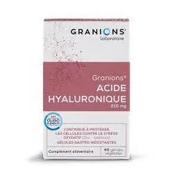 Granions Acide Hyaluronique gélules pour peau hydratée et souple, soin naturel anti-âge, Parapharmelle