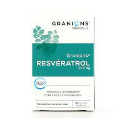 Granions Resveratrol boîte de 30 capsules, complément antioxydant naturel pour la santé cellulaire, Parapharmelle