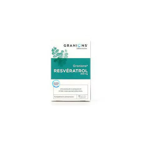 Granions Resveratrol boîte de 30 capsules, complément antioxydant naturel pour la santé cellulaire, Parapharmelle