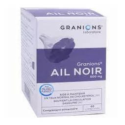 Granions Ail Noir 60 comprimés, complément bien-être pour santé cardiovasculaire et défense naturelle, Parapharmelle