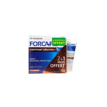 Forcapil Kératine + shampoing 30ml offert