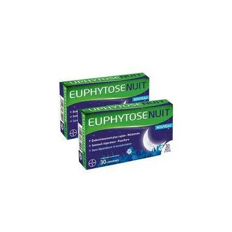 Euphytose nuit infusion Bayer - boite de 20 infusions - ENDORMISSEMENT PLUS RAPIDE & SOMMEIL REPARATEUR - Lot de 2 Boites x20