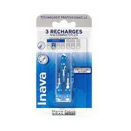 Inava Brossettes Recharge Bleu 3 têtes