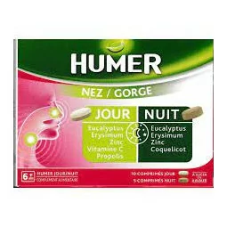 Comprimés Humer Jour/Nuit – solution naturelle pour nez bouché et sommeil