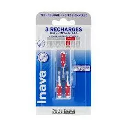 Inava Brossettes Recharge Rouge 3 têtes