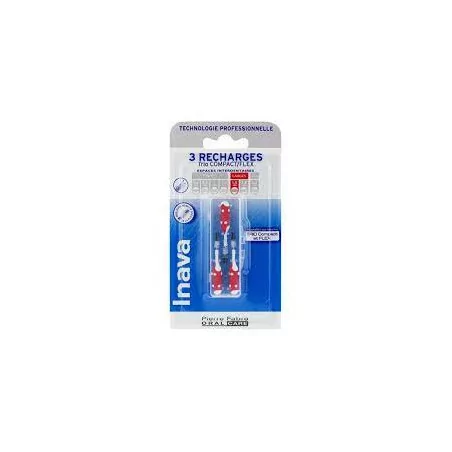 Inava Brossettes Recharge Rouge 3 têtes