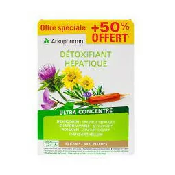 Arkopharma Arkofluides Détoxifiant Hépatique 20 Ampoules + 10 Ampoules Offertes