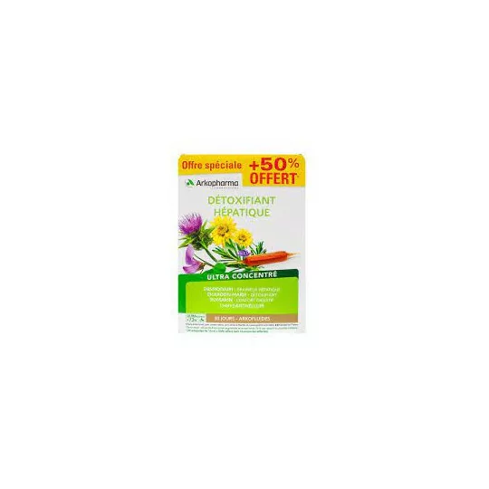 Arkopharma Arkofluides Détoxifiant Hépatique 20 Ampoules + 10 Ampoules Offertes