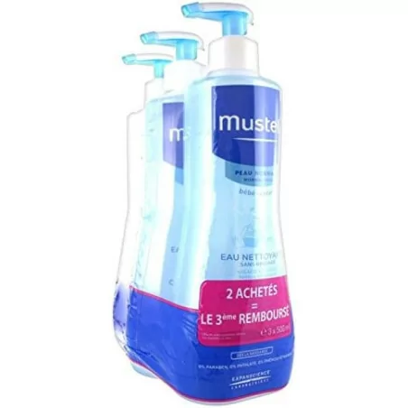 Mustela Eau Nettoyante Sans Rinçage Peau Normale Lot de 3 x 500ml