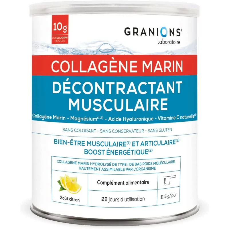 Granions Décontractant Musculaire Collagène Marin – complément pour détente musculaire et confort articulaire – Parapharmelle