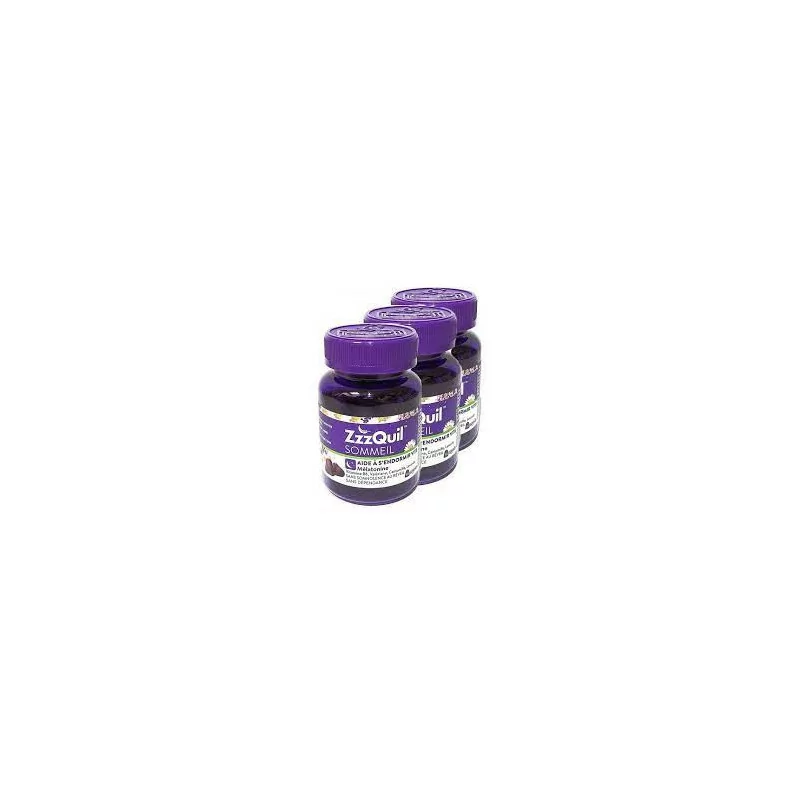 ZzzQuil Sommeil lot de 3 gommes mélatonine complément sommeil Parapharmelle