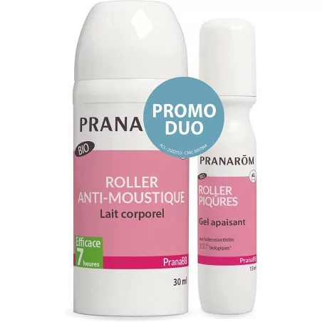 Pranarôm - Anti-moustiques + Roller Après-Piqûres Bébés aux Huiles Essentielles Bio -