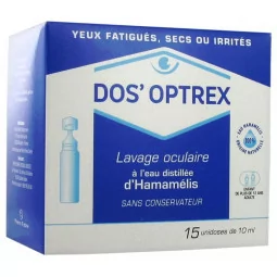 Dos'Optrex Lavage Oculaire hamamélis 15x10ml soin yeux Parapharmelle