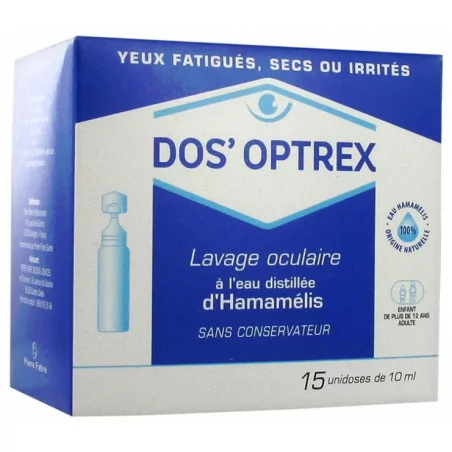 Dos'Optrex Lavage Oculaire hamamélis 15x10ml soin yeux Parapharmelle