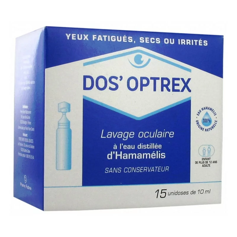 Dos'Optrex Lavage Oculaire hamamélis 15x10ml soin yeux Parapharmelle