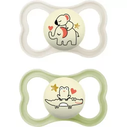 MAM Supreme Nuit Lot de 2 tétines en silicone 18+ mois