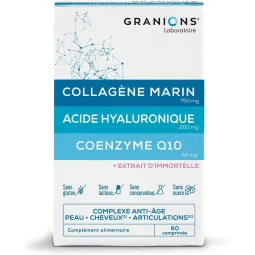 Complexe Collagene marin, Acide hyaluronique, Coenzyme q10 GRANIONS 60 comprimés