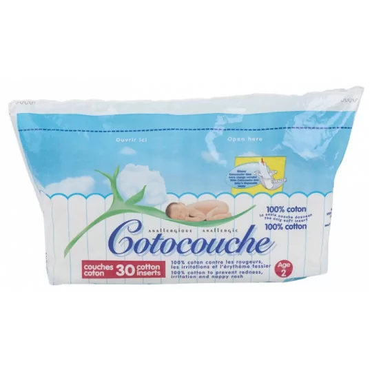 Tetra Medical - Cotocouche Couches 100% Coton 1er Age 30 Couches