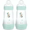 MAM - Biberons Easy Start anti-colique 2+ mois (2 x 260 ml) Aqua – Lot de 2