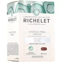 RICHELET CHEVEUX PEAU ONGLES - Cheveux Sains, Peau Saine et Ongles Sains Boite de 90 Capsules