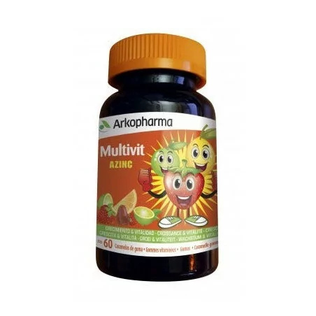 Arkopharma - Multivit Azinc Gommes Vitaminées Croissance Et Vitalité Goût Fruité 60x