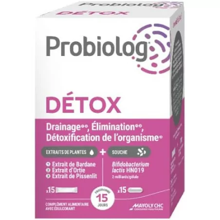 Mayoly Spindler Probiolog Détox 15 Sticks + 15 Gélules