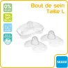 MAM - Bouts de sein – Lot de 2 bouts de sein en silicone (taille L, 23 mm)