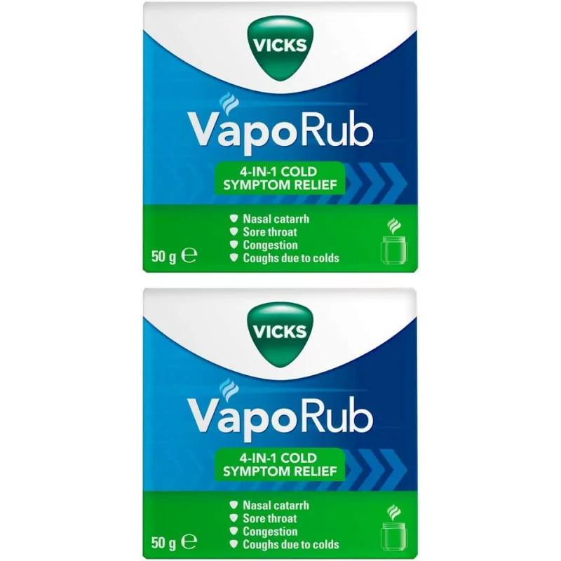 Vapo Rub flacons de 50 g de pommade pour adultes et enfants de 2 ans Lot de  2