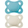MAM , Sucette Original Tendance 2-6 mois (2 pièces) coloris aléatoire – Tétine en silicone symétrique et anatomique